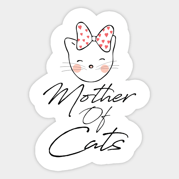 Mother Of Cats Sticker by teestore_24